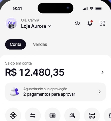 Tela inicial do app do Max