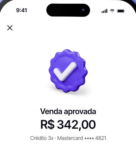 Tela de venda aprovada no app